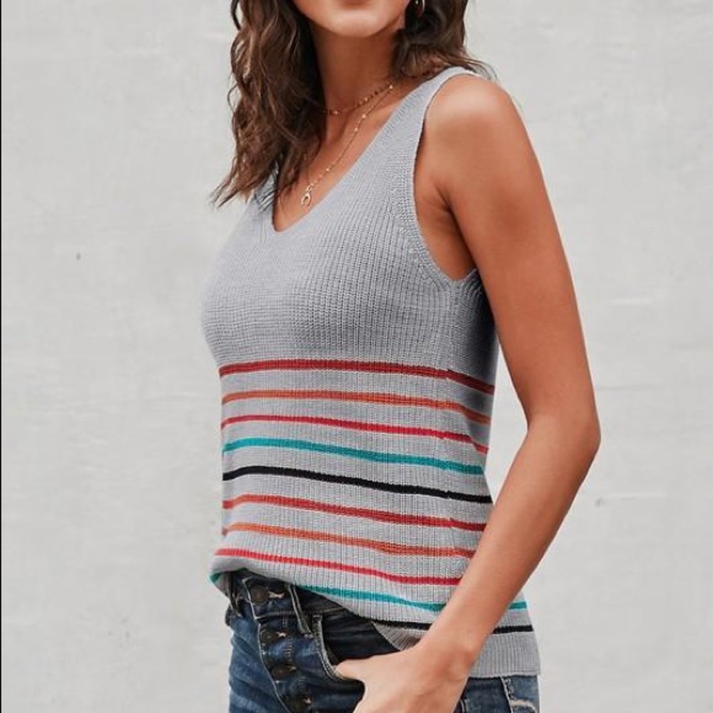 NWT Striped Knit Tank Top